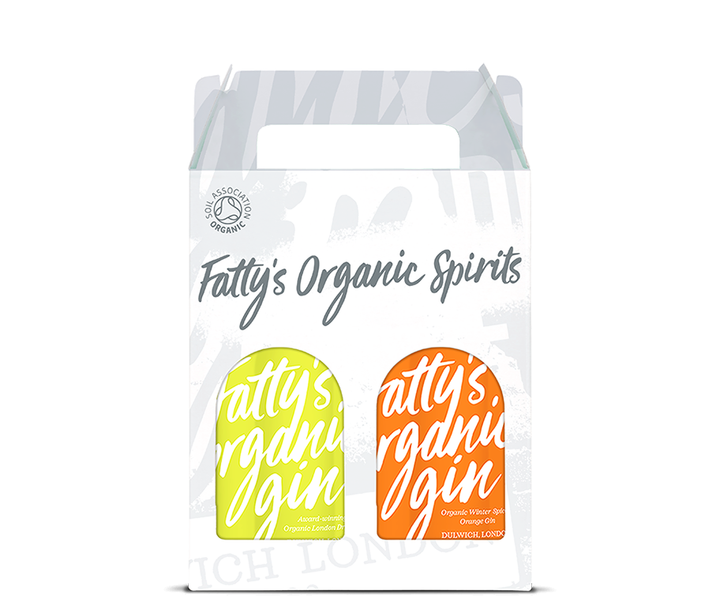 FATTY'S ORGANIC LONDON DRY GIN & WINTER SPICED ORANGE GIN 2 X 20CL GIFT BOX