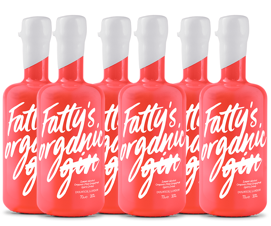 Case of 6 Fatty's Organic Pink Grapefruit Spirit Drink 70cl | 20% Vol
