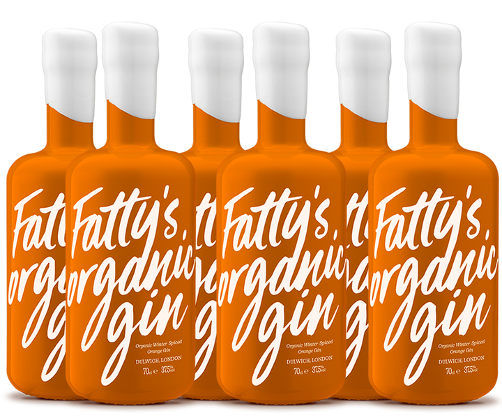case of 6 Fatty's Organic Winter Spiced Orange Gin 70cl | 37.5%vol